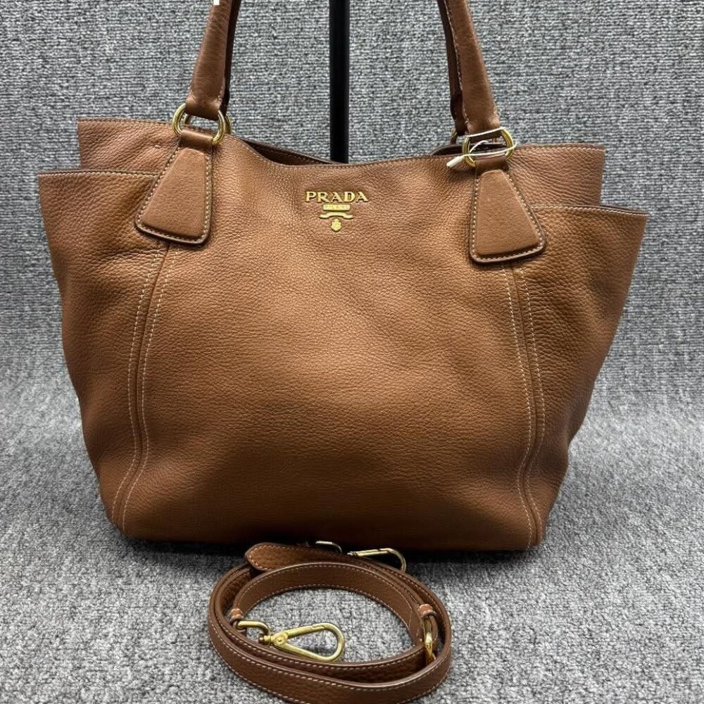 Prada Vitello Daino Leather Satchel Bag 535-071925 - Picture 2 of 16